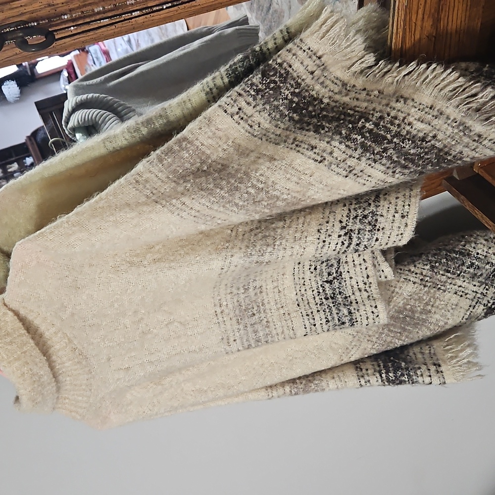Handmade France Mohair Knit Via Michel Le Brun Turtleneck Poncho UNWORN